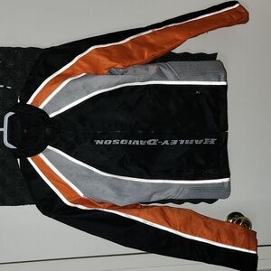 Harley Davidson Full Zip Spellout Nylon Motorcycle Riding Jacket Vintage 90s